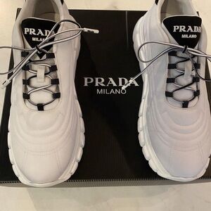 Prada Rush White Nylon Sneakers